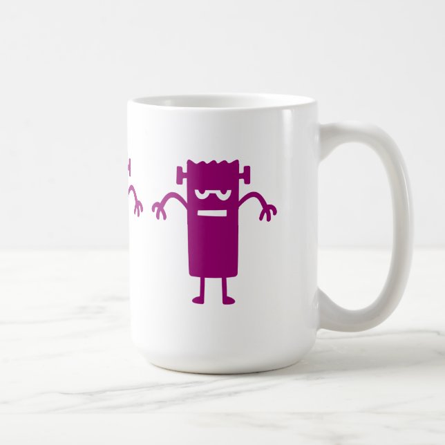 Lila Frankenstein Halloween Clip Art Coffee Mugg (Höger)