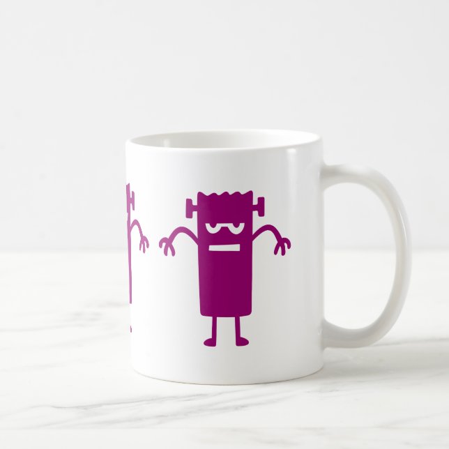 Lila Frankenstein Halloween-klippbilder Kaffemugg (Höger)