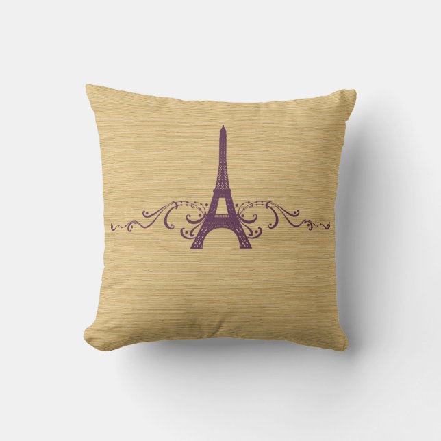 Lila Fransk Flourish Pillow Kudde (Framsida)
