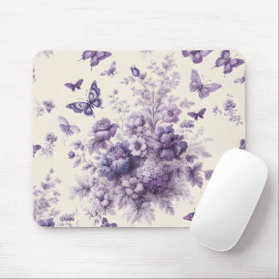 Lila Fransk Land Toile Fleurie Butterflies Musmatta