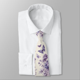 Lila Fransk Land Toile Fleurie Butterflies Slips