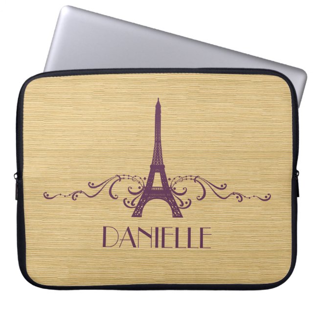 Lila Fransk Laptop sleeve (Framsidan)