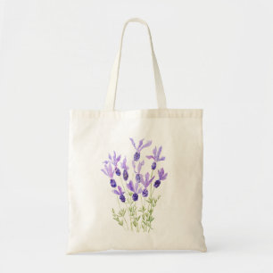 lila Fransk lavender-blommans vattenfärg till påse Tygkasse