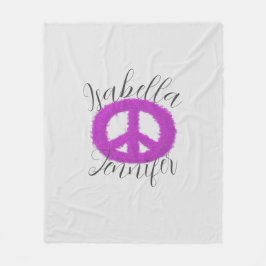 Lila Fredstecken Anpassade Fleecefilt