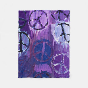 Lila Fredstecken Fleece Blanket