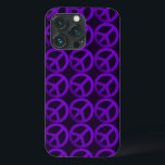 Lila Fredstecken Telefonväska<br><div class="desc">Fredssymbolen mönster mobil fodral i lila.</div>