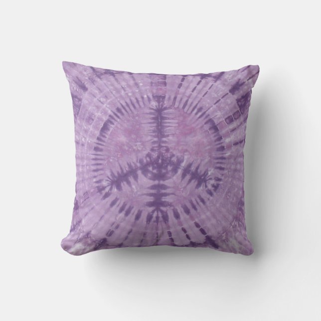 Lila Fredstecken Tie Dye American MoJo Pillow Kudde (Framsida)