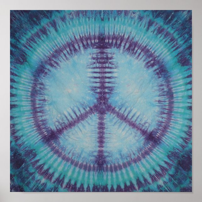 Lila Fredstecken Tie Dye Poster (Framsidan)