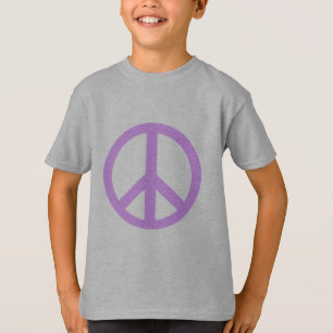 Lila fredsteckenprodukter tee shirt