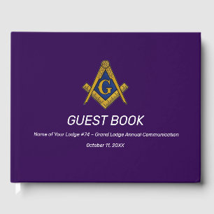 Lila Freemasons Masonry Square och Compass Gästböcker