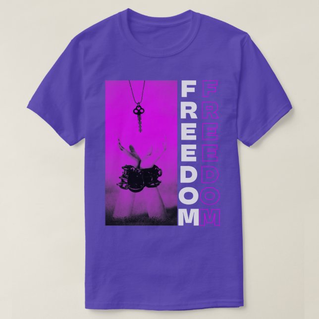 Lila Frihet T Shirt (Design framsida)