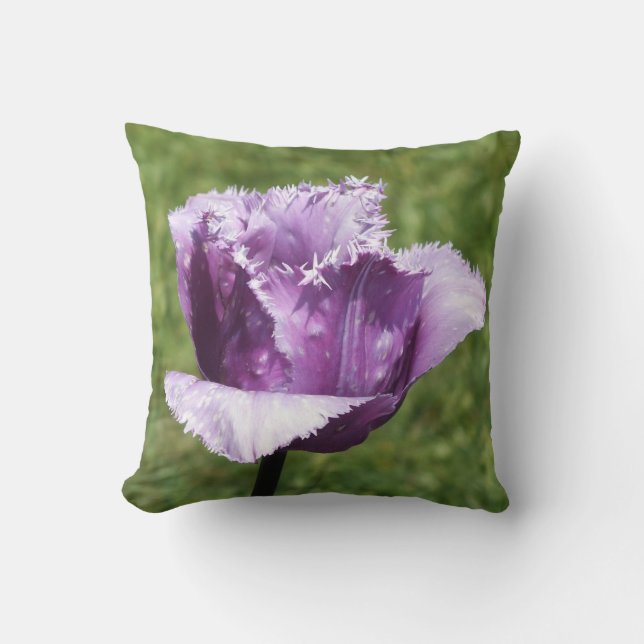 Lila Fringed Tulip Dekorativ kudde (Framsida)