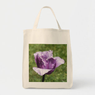 Lila Fringed Tulip Livsmedel Tote Bag Tygkasse
