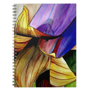 Lila Fritillary-blomma original konst vattenfärg Anteckningsbok Med Spiral