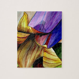 Lila Fritillary-blomma original konst vattenfärg Pussel