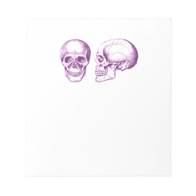 Lila Front Side Human Skull Anteckningsblock (Framsida)