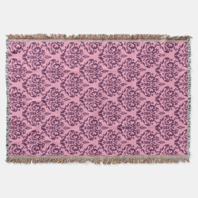 Lila Frostad Orchid Damask Mysfilt (Framsidan)