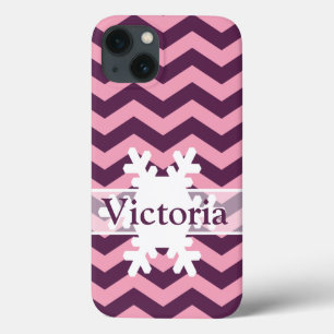 Lila Frosted Orchid Chevrons with Snowflake