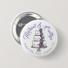 Lila Froting Ro Bröllop Cake i nivåindelad Blommig Knapp