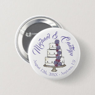 Lila Froting Ro Bröllop Cake i nivåindelad Blommig Knapp