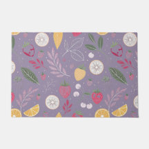 "Lila Fruit and Blommönster Door Mat"