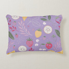 "Lila Fruit Blommigt accent Pillow" Prydnadskudde