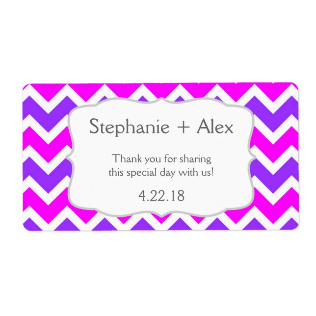 Lila Fuchsia Chevron-Vattenflaskan anpassar den! Fraktsedel (Framsidan)