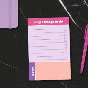 Lila Fuchsia Persika Saker Att Göra & Anteckningar Post-it Block