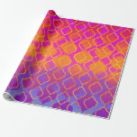 Lila Fuchsia Quatrefoil BrightStor Vivid Orange  Presentpapper<br><div class="desc">Papper radbrytning</div>