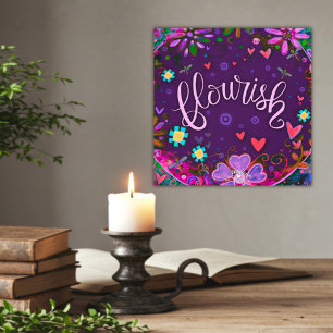 Lila Fungerar Blommigtens Söt för inspirationsluft Canvastryck