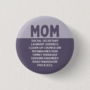 Lila Funny Mamma Joke Mamma Life Knapp