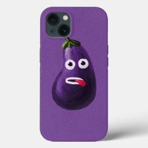 Lila Funny Tecknad Eggplant