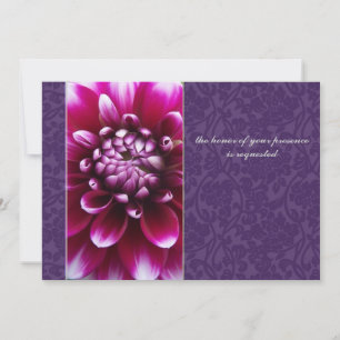 Lila Fuschia Dahlia Wedding bjudande Inbjudningar