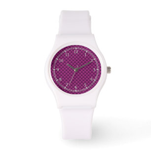 Lila Fushia Carbon Fiber Dial Armbandsur