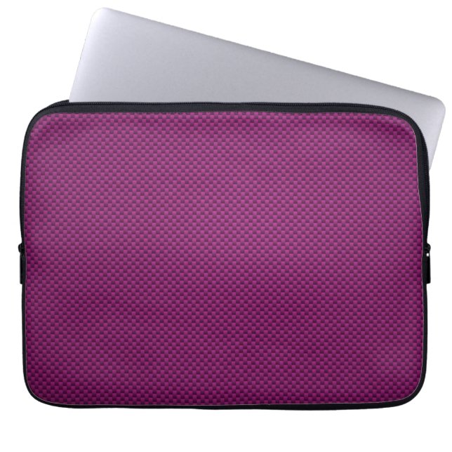 Lila Fushia Carbon Fiber Stil Decor Laptop Fodral (Framsidan)