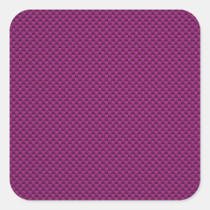 Lila Fushia Carbon Fiber Stil Skriv ut Fyrkantigt Klistermärke
