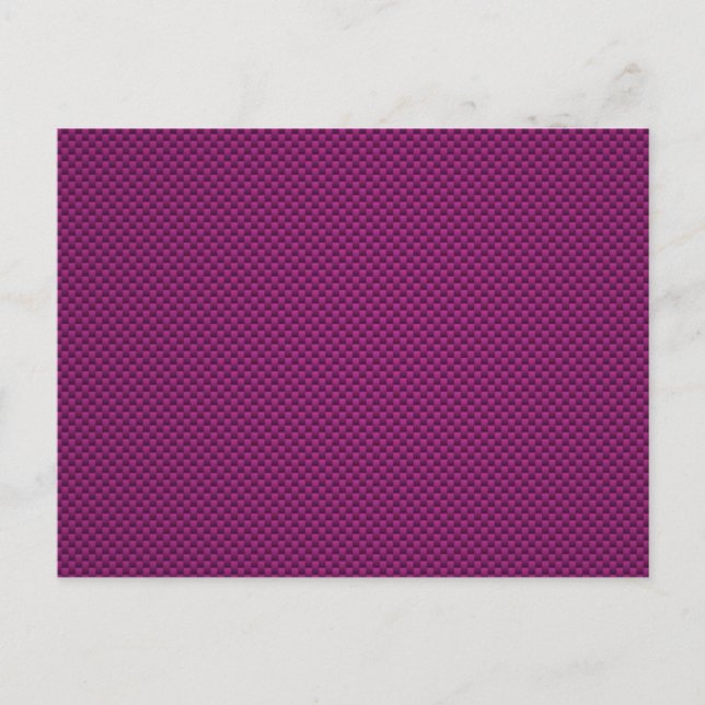 Lila Fushia Carbon Fiber Stil Skriv ut Vykort (Framsida)