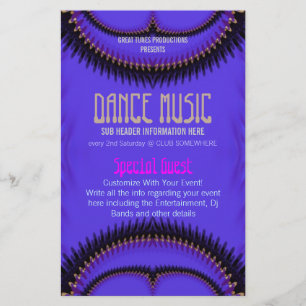 Lila Future Dance Music Klubb Party Flyer