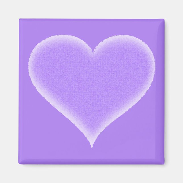 Lila Fuzzy Heart Anpassade Magnet (Framsidan)