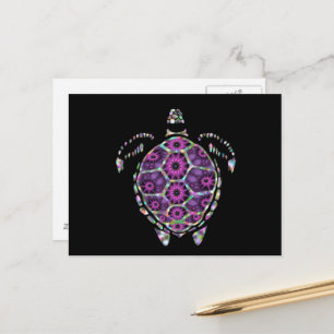 Lila Fverklig Turtle Snäcka Vykort