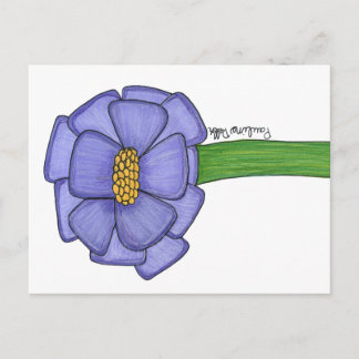 Lila Fyrkantig Blomma Postkort Vykort