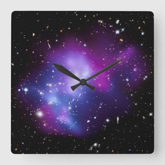 Lila Galax Celestial Foto Fyrkantig Klocka (Framsida)