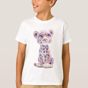 Lila Galax Fläckig Gepardunge Barn T Shirt