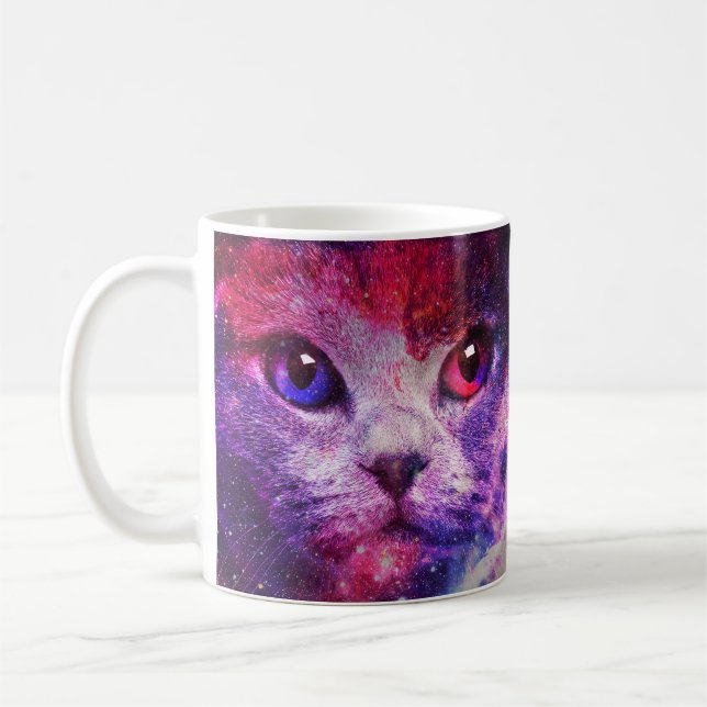 Lila Galax Katt  Kaffemugg (Vänster)