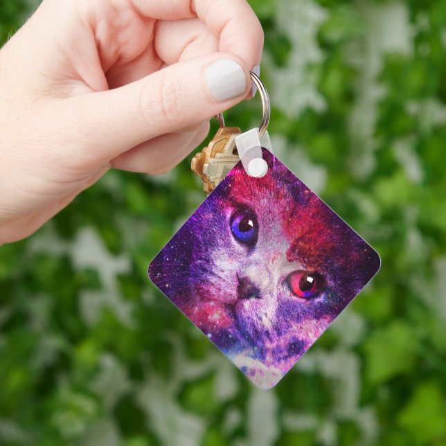 Lila Galax Katt  Nyckelring (Hand)