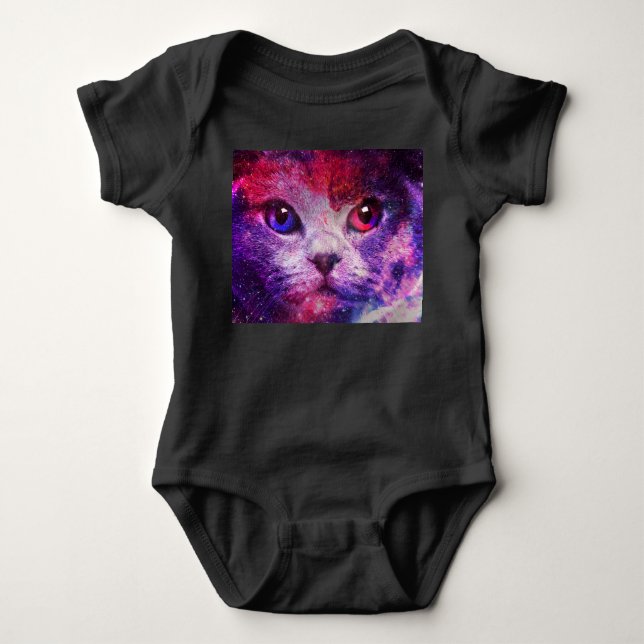 Lila Galax Katt  T Shirt (Framsida)