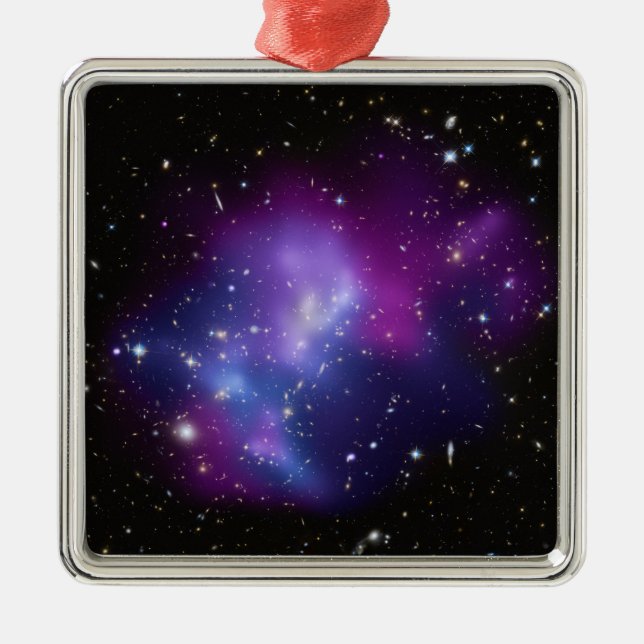 Lila galaxhop rymdbild julgransprydnad metall (Framsidan)