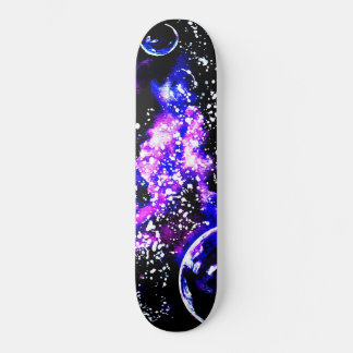 Lila Galaxy and Planets Mini Skateboard Bräda 18,5 Cm