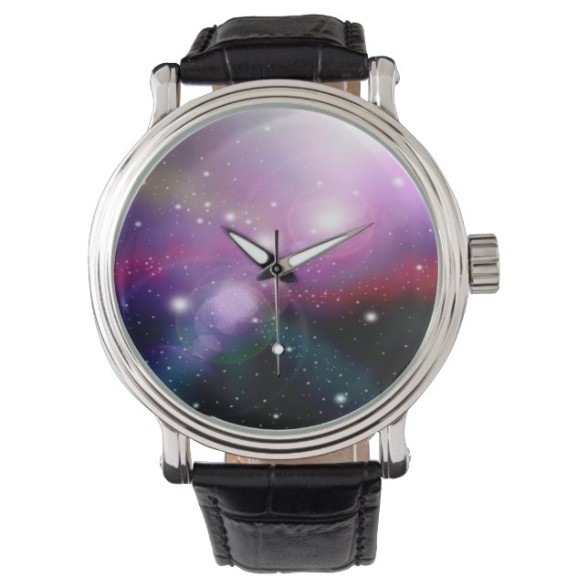 Lila Galaxy Armbandsur (Framsida)