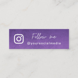 Lila Galaxy Cosmic Följ Social Media QR-kod Mini Visitkort